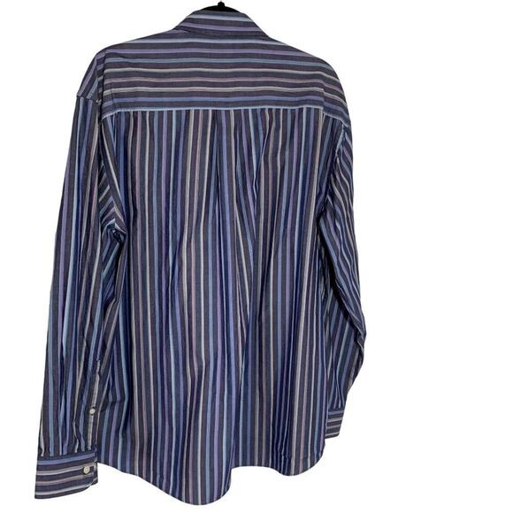 ALAN FLUSSER Men's Striped Blue/Purple L/S Button Down Shirt/Collar Sz XXL - Picture 6 of 6